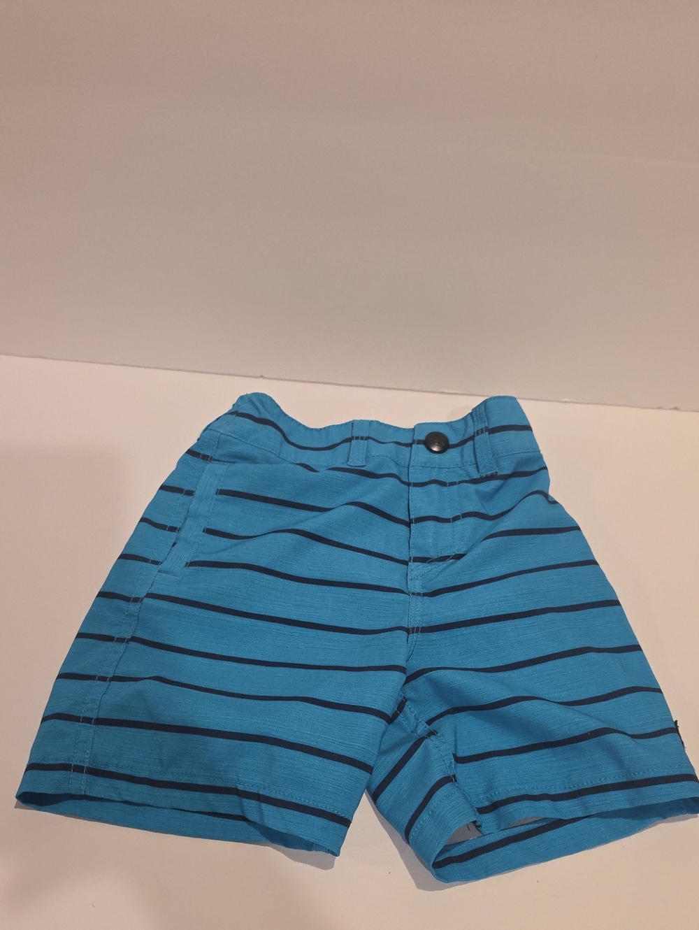 Quicksilver 12- 18 Board Short Turquoise and Navy Striped Kids Shorts